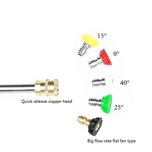 Kepala nozzle pencuci tekanan dapat diatur, koneksi cepat 1/4 inci tekanan dapat disesuaikan multi-sudut