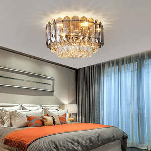 Vente en gros lustre nordique de luxe lampe maison hôtel hall Led cristal rond plafonnier - Product Image 3