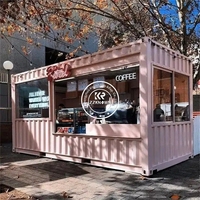 Mobiele custom prefab moderne BBQ-bar, fastfood- en pizzawagen, 20ft/40ft commerciële keukencontainer, café, kantoorruimte