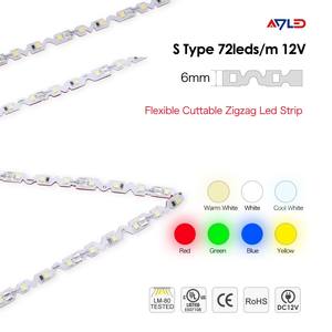 Tira de LED zig zag, tiras flexibles, luz 2835 7,2 W/m DC12V/24V 3000K 6500K 10000K - Product Image 5
