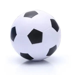 Venta al por mayor de espuma PU antiestrés 63mm forma redonda <span class=keywords><strong>blanco</strong></span> negro Squeeze regalos relacionados 6,3 cm alivio del estrés balón de fútbol - Product Image 2