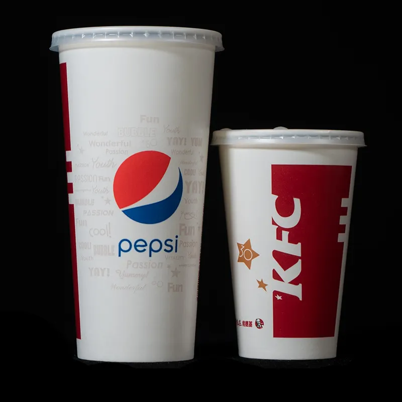 Disposable Cold Soft Drink Paper Cup With Lid