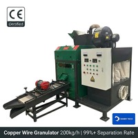 Ligne de recyclage automatique de fil de cuivre Genrytech, directement de l'usine, 200 kg/h, système complet de granulation de câbles usagés, type sec, CE16kw PLC