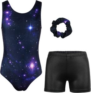 Metallic Shine Dance Unitards Filles Performance Gymnastique Justaucorps Filles 4-13 Ans unitards de danse - Product Image 1