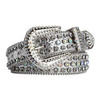 Ceintures Western pour Hommes et Femmes, en Cuir, Ornées de Cristaux et de Strass, Boucle Personnalisée, Accessoires