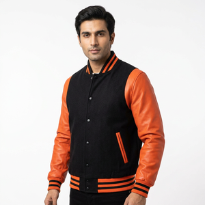 Custom Baseball Letterman Jackets <b>Coat</b> Winter Wool Body Leather Sleeve Bomber Varsity Jacket Men - Product Image 1