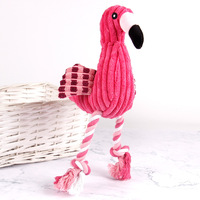 Mignon Flamingo Peluche Chien Jouets Drôle Interactif Grinçant Mâcher Cordes Jouets Pour Moyens Grands Chiens