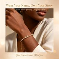 Bracelet personnalisé avec nom, plaque nominative réglable, fermoir mousqueton, délicat, à porter au quotidien, cadeau pour elle, femme, maman, anniversaire
