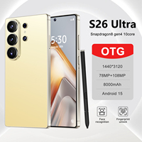 Teléfono Inteligente S26 Ultra 5G LTE Android con 16 GB de RAM, 1 TB de Almacenamiento, Doble SIM, Pantalla LED de 144 Hz, 4K, Carga Rápida de 120 W, NFC y Fundas