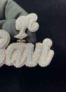 Premium Quality 925 Sterling <b>Silver</b> Diamond <b>Initial</b> Letter Pendant for Jewelry Designs Personalized Iced Out Hip Hop <b>Necklace</b> - Product Image 2