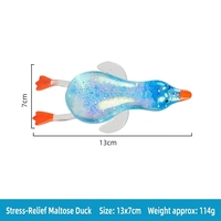 Jouet promotionnel mini canard souple, jouet anti-stress extensible en cristal pour enfants, jouets à presser en TPR avec paillettes