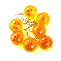 Porte-clés Dragon Anime 2 couleurs 2.5cm boule de cristal Shenron DBZ figurines en PVC Son Goku boules de résine jouets porte-clés pendentif