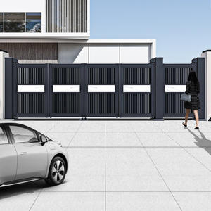 Puerta de aleación de aluminio inteligente eléctrica retráctil <span class=keywords><strong>para</strong></span> patio de casa de construcción propia o Puerta de <span class=keywords><strong>calle</strong></span> plegable automática comunitaria - Product Image 2