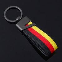 Porte-clés Premium pour Hommes et Femmes, Sangle en Nylon Tressé 3 Couleurs, Porte-clés en Alliage de Zinc, Accessoire Adapté pour BMW Toyota Honda Audi