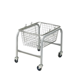 BANACO Stainless Steel Basket Trolley <b>Cart</b> 38.5x40.5x35cm With PU Wheels <b>Storage</b> <b>Cart</b> - Product Image 2