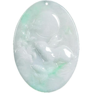 Pendentif en jade naturel de style chinois, motif lapin du zodiaque de Birmanie, design original UNISEXE, cadeau avec certificat d'évaluation DW58 - Product Image 5
