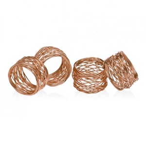 Anillos de servilletas de Coral decorativos, accesorios de boda, caja brillante, estilo de imagen, embalaje Uds., Color perla Madre y Material de latón - Product Image 6