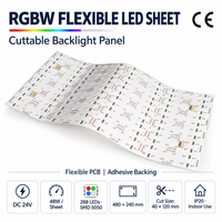 Feuille LED à changement de couleur, feuille LED flexible, panneau LED auto-adhésif pour murs en marbre, comptoirs de bar et éclairage de réception