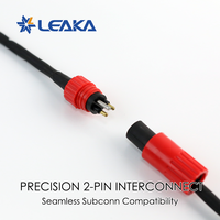Connecteur micro-circulaire 2 broches compatible SubConn, mâle-femelle, 10A 300V IP69K 7000m, en acier inoxydable plaqué or, étanche pour usage marin