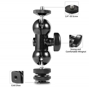Bras magique à tête sphérique à 360 degrés avec support de chaussure froide à vis de 1/4 "pour appareil photo reflex numérique moniteur LCD lumière vidéo DJI <span class=keywords><strong>Ronin</strong></span> cardan - Product Image 2