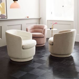 Muebles de lujo nórdicos modernos tapizados Sessel Club sillón de terciopelo giratorio barril Boucle Accent silla para sala de estar - Product Image 1
