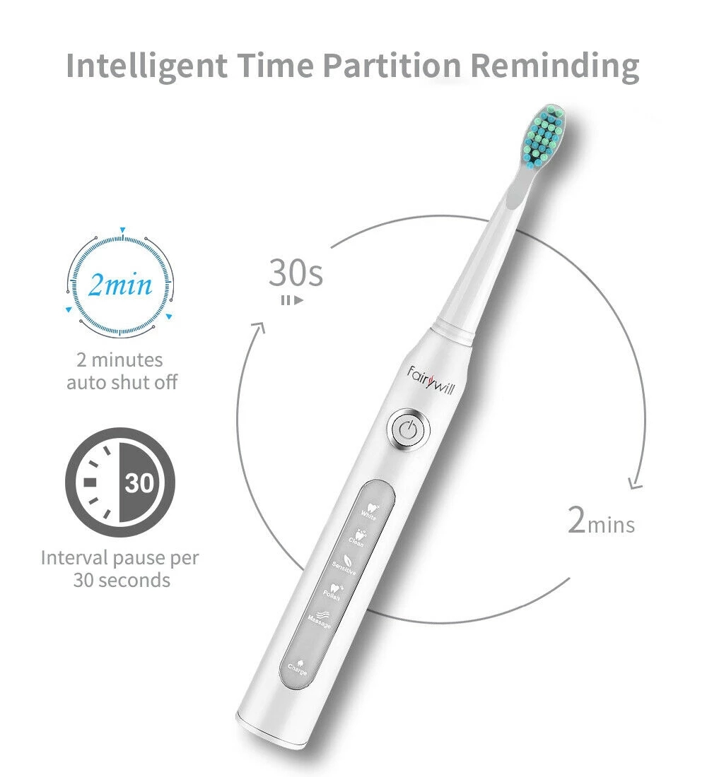 Waterproof IPX7 Electric Sonic Toothbrush 3.7V Rechargeable Toothbrush