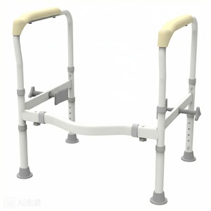Barre d'appui pour toilettes, réglage de la hauteur sur 5 niveaux, capacité de 150 kg, main courante antidérapante pour personnes âgées, équipement de sécurité pour salle de bain - Product Image 1