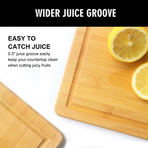 เขียงไม้ไผ่พร้อมร่องน้ำสำหรับแกะสลักเลเซอร์แผ่นรองอาหารว่างสำหรับห้องครัว - Product Image 3