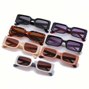 Lunettes de soleil rectangulaires rétro bicolores tendance 2023, petites lunettes carrées pour hommes et femmes - Product Image 6