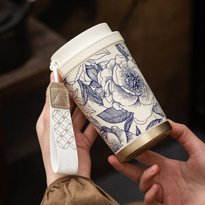 Vaso Térmico de Acero Inoxidable de Doble Pared, Taza Térmica Aislada al Vacío con Interior de Cerámica, Portátil para Oficina, Viajes, Hogar, Regalo - Product Image 3