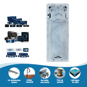 Jacuzzi Acrílico Contemporáneo, Bañera de Hidromasaje Rectangular Independiente - Product Image 2