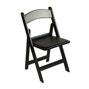Venta al por mayor barato al aire libre portátil blanco negro resina plástico Hotel acolchado sillas plegables para bodas eventos fiesta - Product Image 3