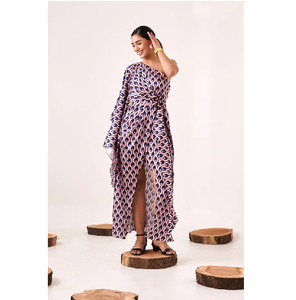 Vestido Estampado de Un Hombro con Corte Asimétrico, Elegante, Casual, para Fiesta de Verano, Vestido de Moda para Mujer, Atuendo Moderno y Elegante - Product Image 1