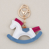 Pochette en cuir PU coloré pendentif blanc sac porte-clés pour femme fille petite amie