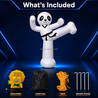Modèle publicitaire gonflable personnalisé de panda de dessin animé pour les arts martiaux, conception OEM ODM sur mesure pour centre commercial, place publique, parc à thème