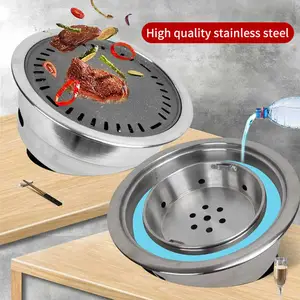 Commercial Round Charcoal BBQ Rotisserie Korean Restaurant Barbecue Grills