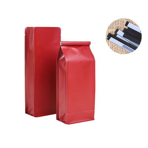 أكياس قهوة من رقائق الألومنيوم متعددة الألوان بقاع مسطح مع صمام وشريط قصدير، متوفرة في المخزون وقابلة للتخصيص - Product Image 4