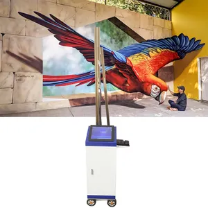 Máquina de impresión de inyección de tinta 3D de alta velocidad, impresora de inyección de tinta de pared vertical con cabezal de impresión directo de 1/2 Uds para PVC de vidrio de pared blanca grande