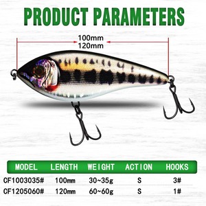 Señuelo de Pesca Jerk Bait de 100mm/120mm de Hundimiento Lento/Rápido para Capturar Lubina, Lucio y Lucioperca - Product Image 2