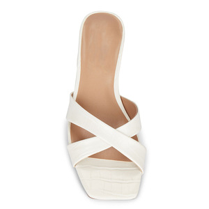 Sandali Bianchi con <span class=keywords><strong>Tacco</strong></span> <span class=keywords><strong>Basso</strong></span> a Blocco per Donna, <span class=keywords><strong>Scarpe</strong></span> <span class=keywords><strong>da</strong></span> Festa con <span class=keywords><strong>Tacco</strong></span> - Product Image 4