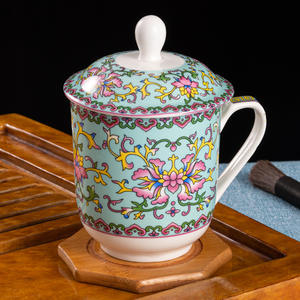 8 tasses en céramique de bon augure décalcomanie de bouddhisme du <span class=keywords><strong>Tibet</strong></span> modelées d'après la collection de tasses élégantes antiques - Product Image 4
