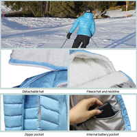 Veste chauffante d'hiver en satin blanc USB pour femme, respirante, pour le ski et l'équitation, veste chauffante longue pour homme