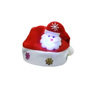 2024 Kids Adult LED Lighting Christmas Hat Santa Claus Reindeer Snowman Deer Xmas Gifts Cap New Fashion Christmas Hats