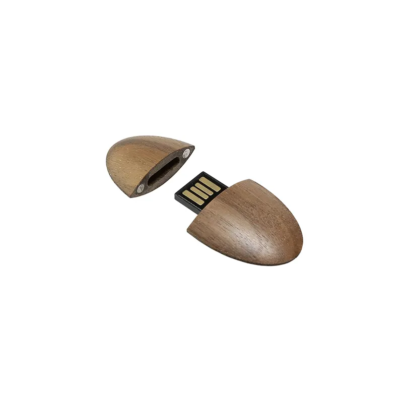Được Thiết Kế Tốt Walnut Oval USB Memory Flash Drive USB 2.0 Với 8GB 16GB 32GB Bio Eco Usb Key