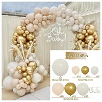 Kit d'arche de ballons métalliques noirs, blancs et argentés pour anniversaire, décoration de fête transfrontalière, vente en gros
