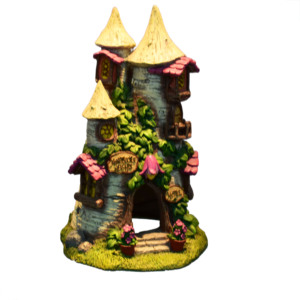 Luz LED miniatura de cuento de hadas jardín trompeta Lily casa rural con puerta estatuilla - Product Image 4