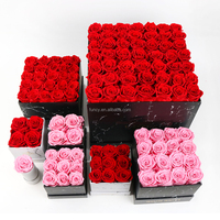 Boîte Cadeau de Luxe Personnalisée pour la Fête des Mères, Vente en Gros de Roses Éternelles Stabilisées, Immortelles, Infinies, Préservées pour Toujours
