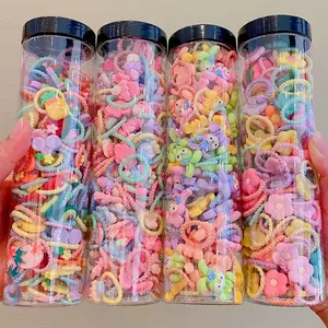 IFOND 10pcs Children Cute Candy Color Small Mini Thumb Hair Ties Set Lovely Rubber Accessories Elastic Hair Ties