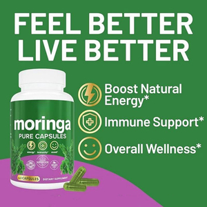 Capsules de poudre de feuilles de Moringa naturelle pure, compléments alimentaires contenant des antioxydants, favorisent le métabolisme, pour adultes - Product Image 3