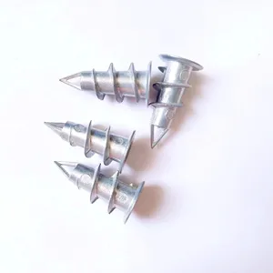 Hollow wall bolt anchor with screws drywall m4*32 plastic expansion tube ribbed wall anchors